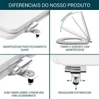 Assento Sanitário Laqueado Soft Close Bone (Bege) Para Vaso - 3