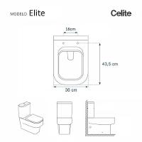 Assento Sanitário Fechamento Lento Elite Branco Para Celite - 5