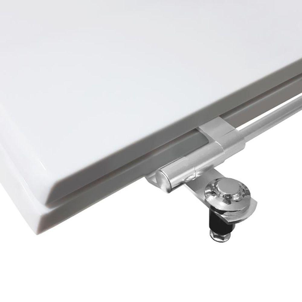 Tampa De Vaso Em Mdf Flox Cinza Claro Para Bacia Fiori - 3