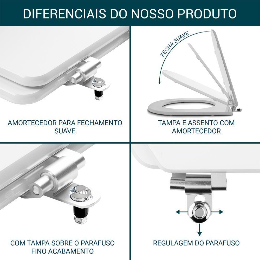 Assento Sanitário Laqueado Soft Close Fast Branco - 4