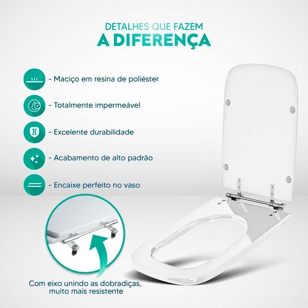 Assento Sanitario Poliester Tivoli Bone (bege Claro) Para Vaso Ideal Standard - 6