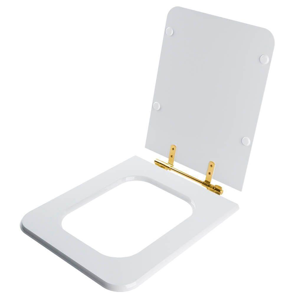 Assento Sanitário Poliéster Square Branco Para Vaso Incepa - 1