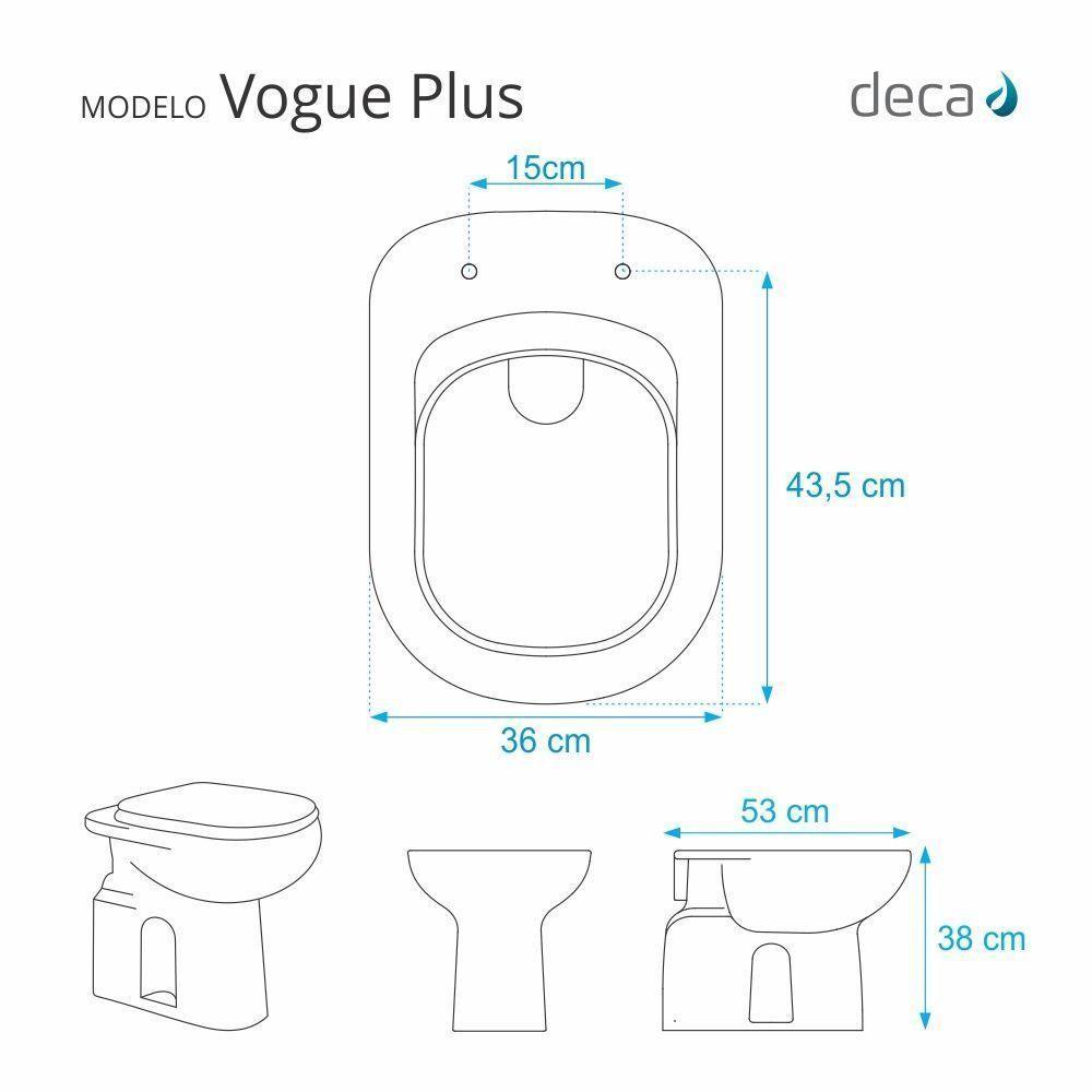 Tampa De Vaso Almofadado Vogue Plus Branco Para Bacia Deca - 5