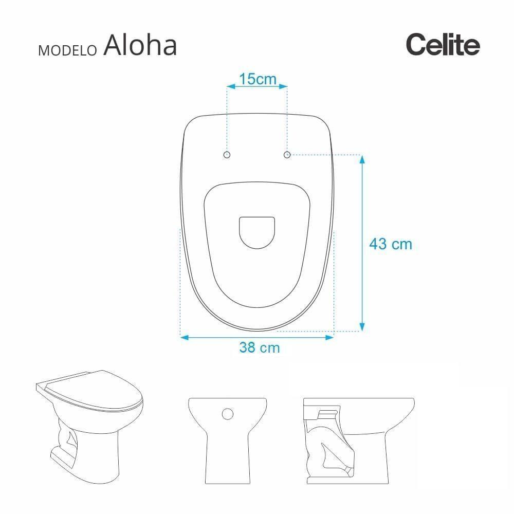 Assento Sanitário Em Mdf Aloha Branco Para Bacia Celite - 5