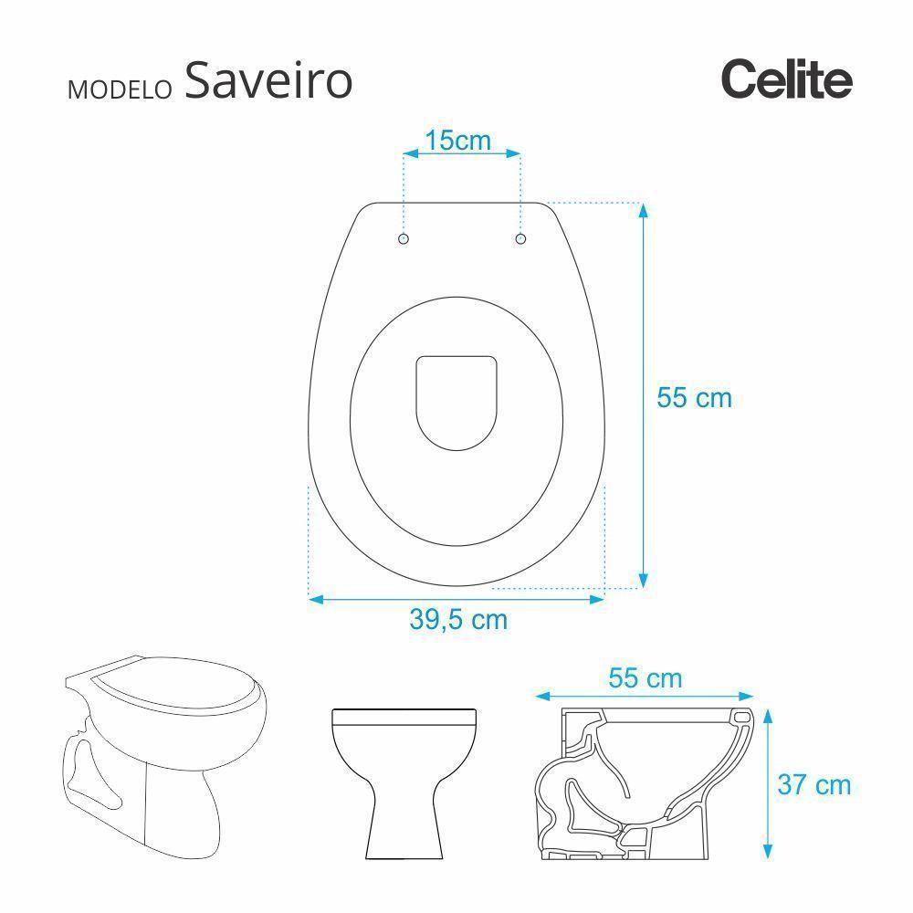 Assento Sanitario Borboleta Saveiro Para Vaso Celite - 7