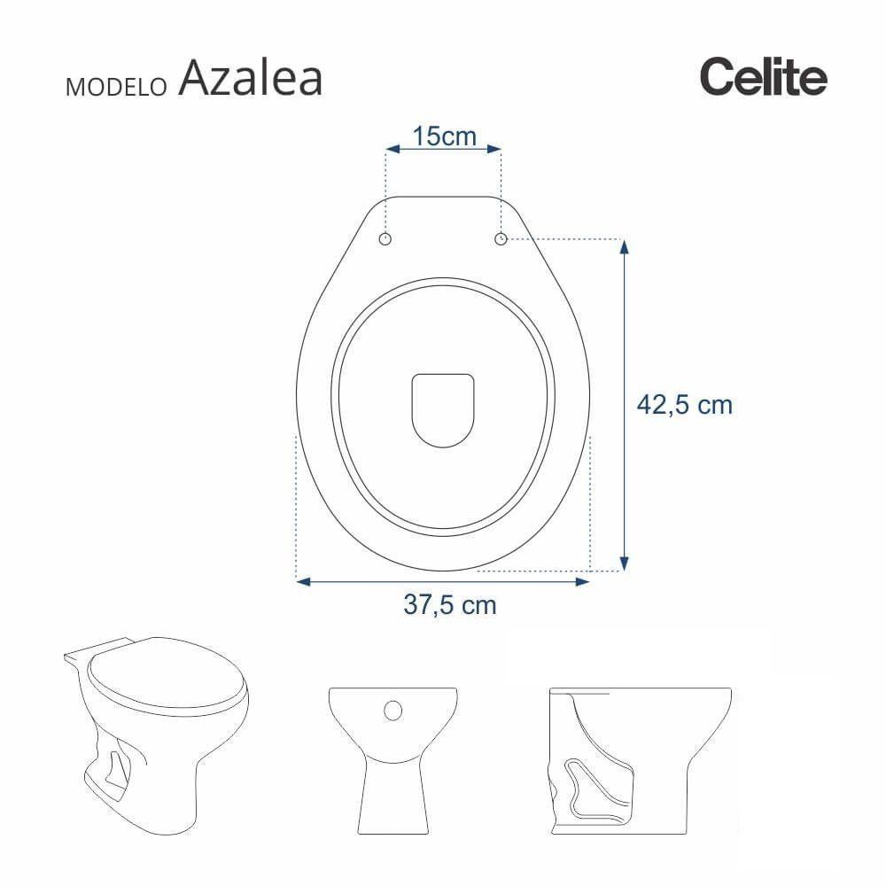 Assento Sanitário Em Mdf Azalea Branco Para Bacia Celite - 5