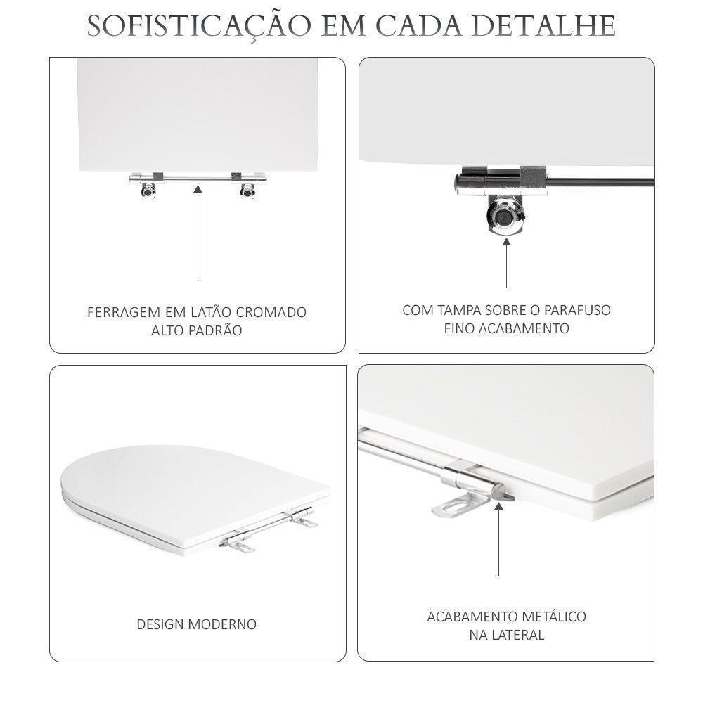 Assento Sanitário Poliéster Luxo Piano Preto Fosco - 5