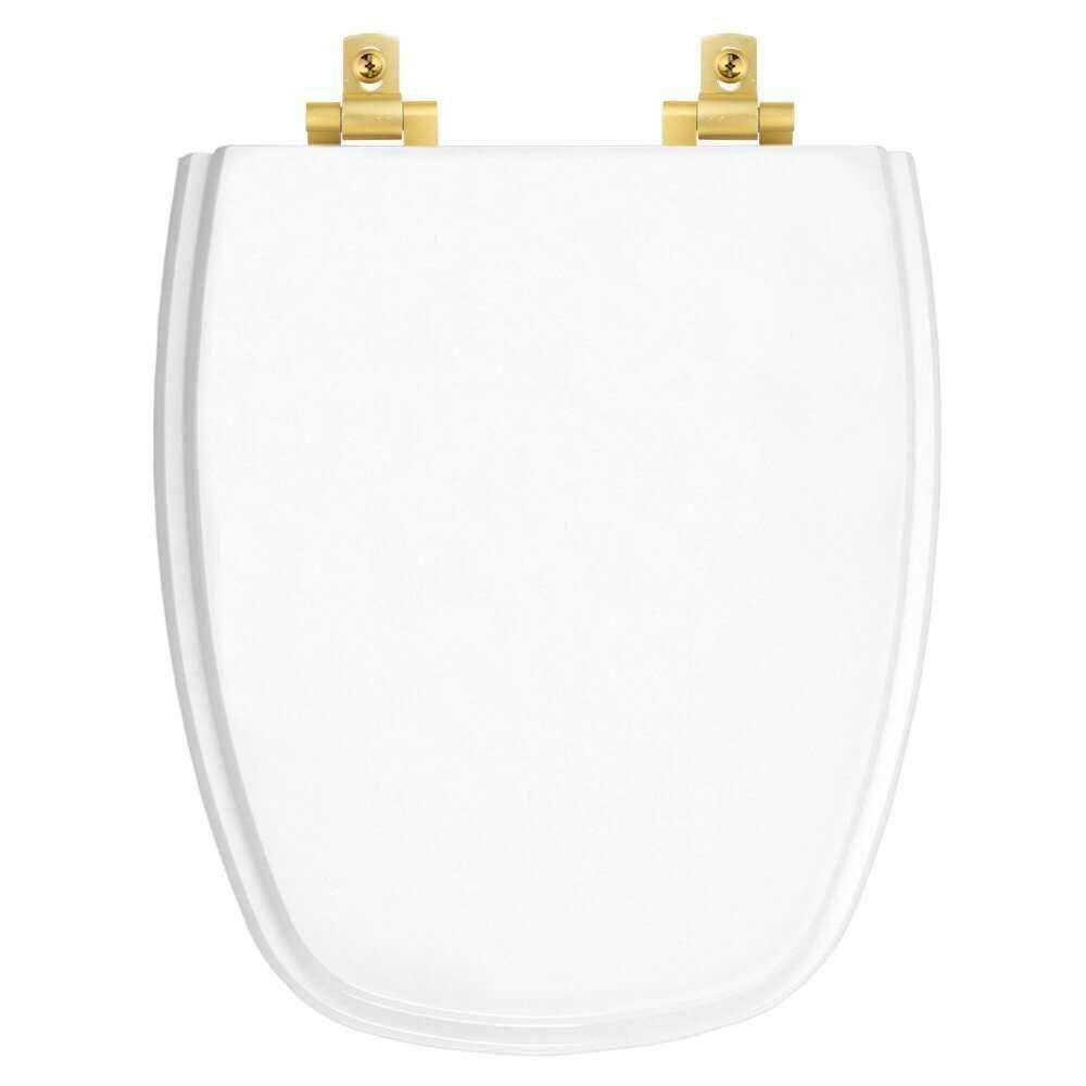 Assento Sanitário Laqueado Soft Close Monte Carlo Branco Para Vaso Deca Com Ferragem Dourada - 1