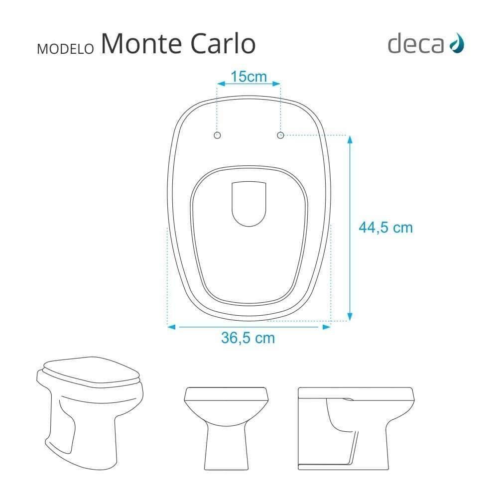 Assento Sanitário Laqueado Soft Close Monte Carlo Branco Para Vaso Deca Com Ferragem Dourada - 4