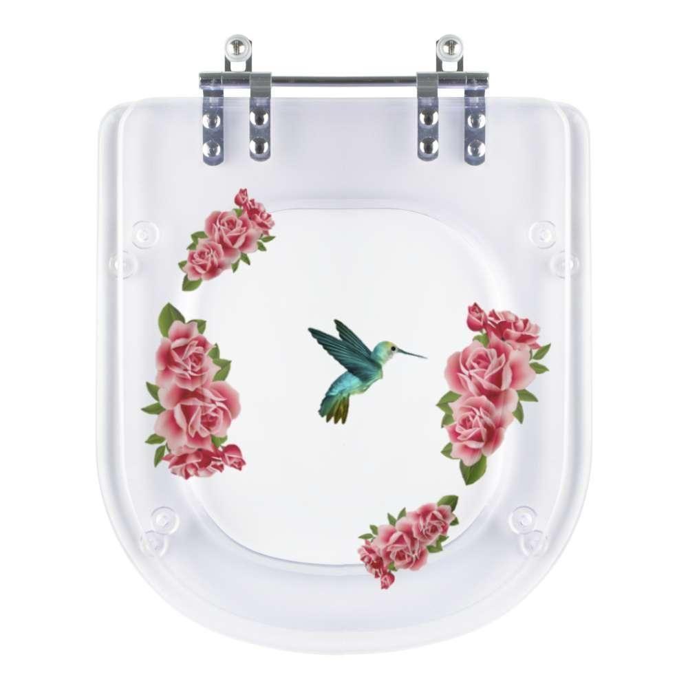 Assento Sanitário Decorado Beija Flor Vogue Plus Para Vaso Deca - 1