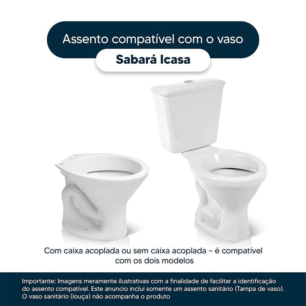 Assento Sanitario Poliester Sabara Cristal Para Louça Icasa - 4