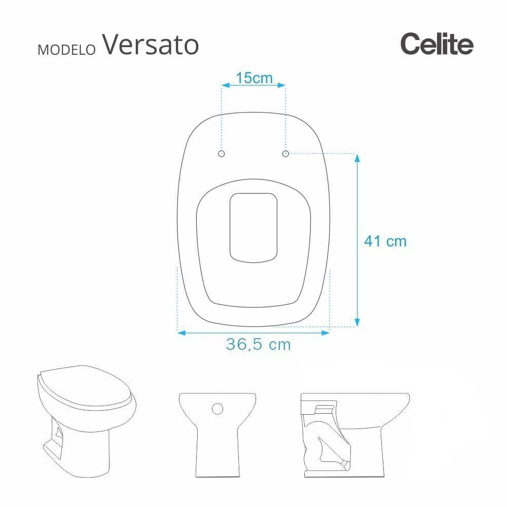 Assento Sanitário Versato Branco Para Vaso Celite - 4