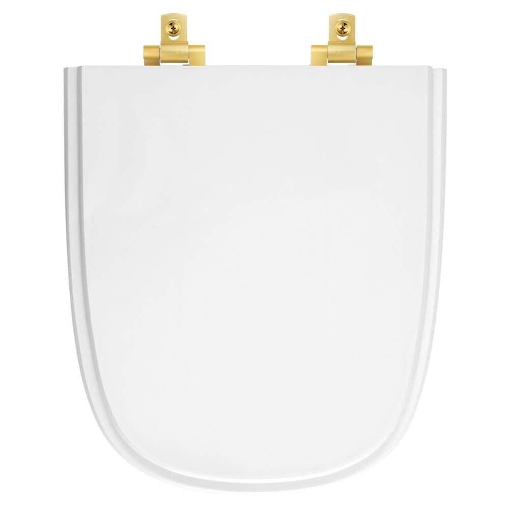 Assento Sanitário Laqueado Soft Close Ibiza Branco Para Vaso Incepa Com Ferragem Dourada - 1