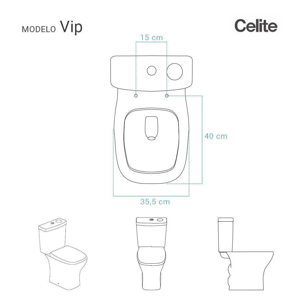 Assento Sanitário Vip Branco Para Vaso Celite 6Lpf - 4