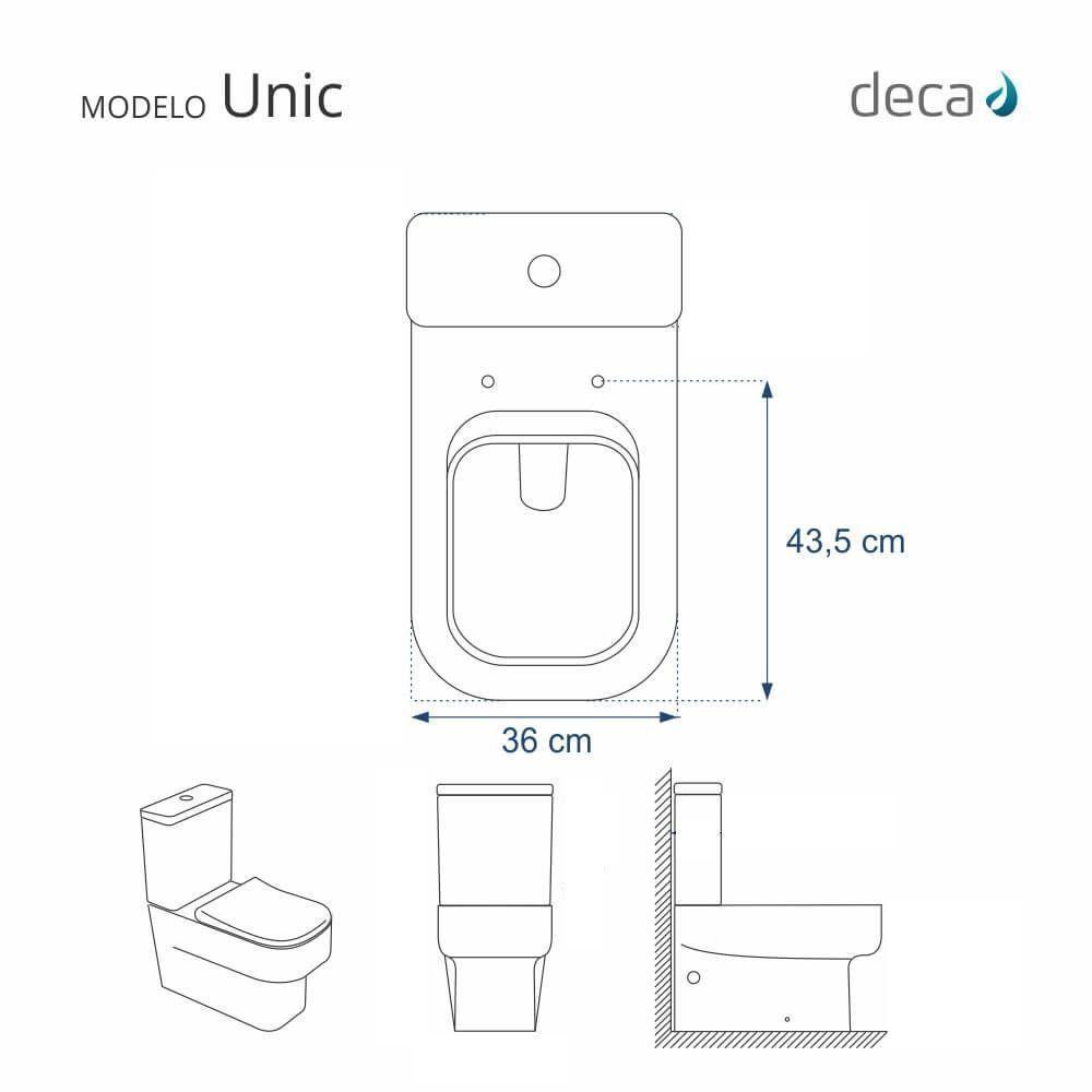 Assento Sanitário Em Mdf Unic Branco Para Bacia Deca - 5