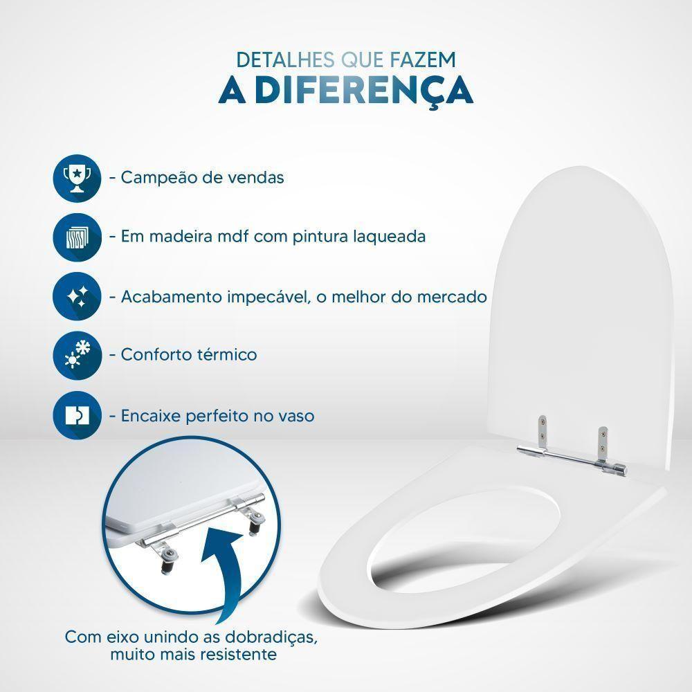 Assento Sanitário Studio Bone (Bege) Para Vaso Incepa - 6