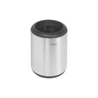 Lixeira Inox Cápsula Com Acabamento Scotch Brite E Aro E Base Em Polipropileno 10 L - 1