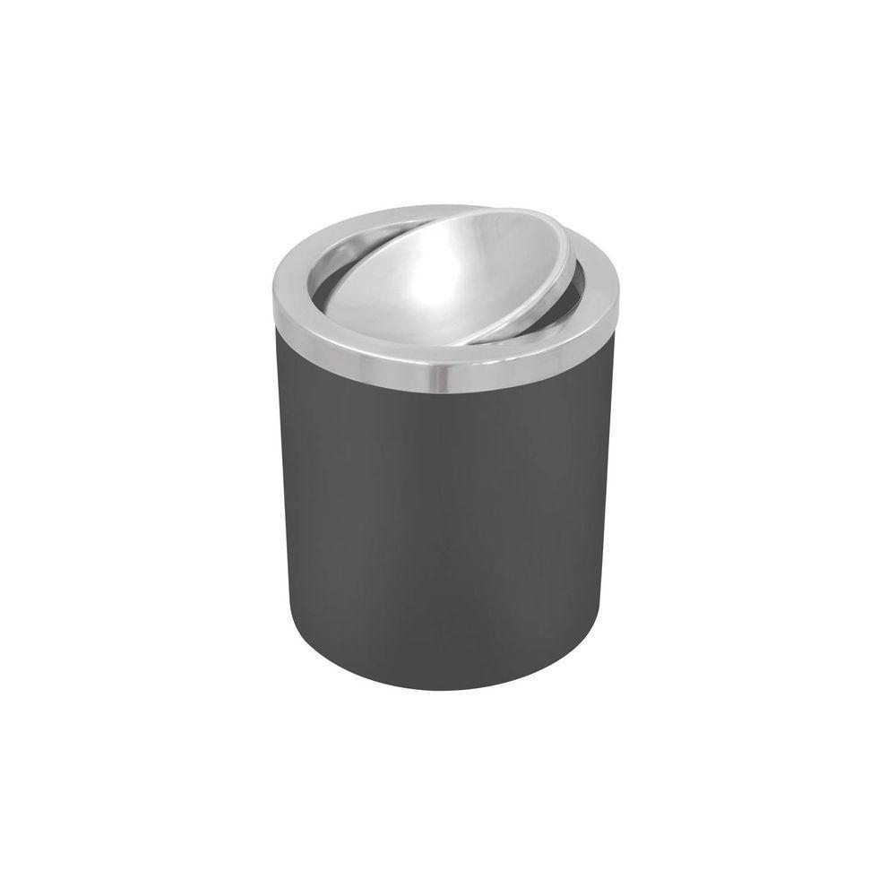 Lixeira útil Basculante Aço Inox Com Acabamento Polido E Corpo Em Polipropileno Preto 5l - 1