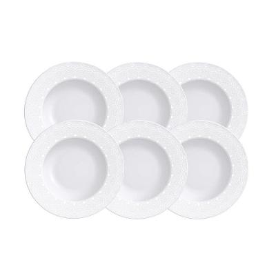 Kit Prato Sobremesa Tramontina Alicia Em Porcelana Decorada 21 Cm 06 Peças Tramontina