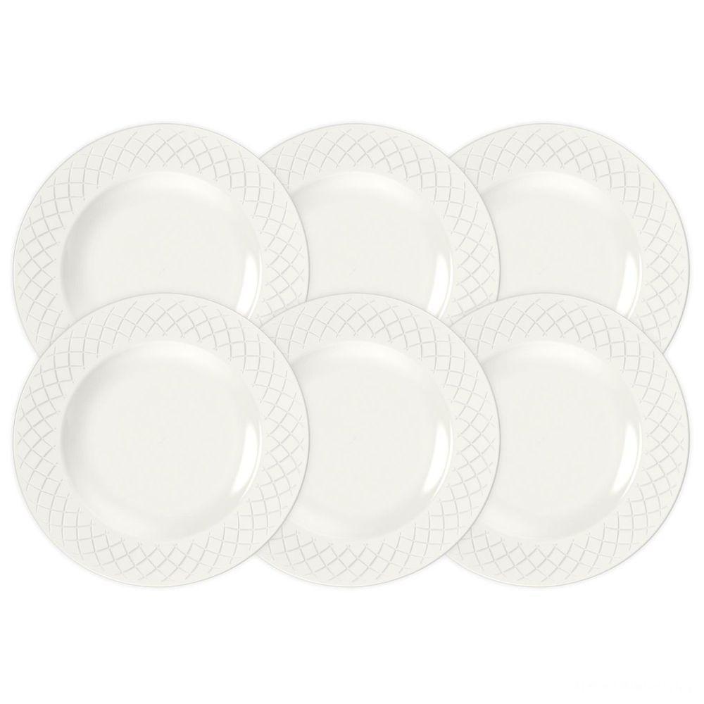 Kit Prato Raso Tramontina Ingrid Em Porcelana Decorada 27 Cm 06 Peças Tramontina - 1