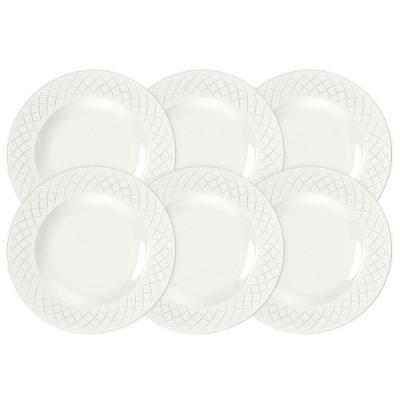 Kit Prato Raso Tramontina Ingrid Em Porcelana Decorada 27 Cm 06 Peças Tramontina