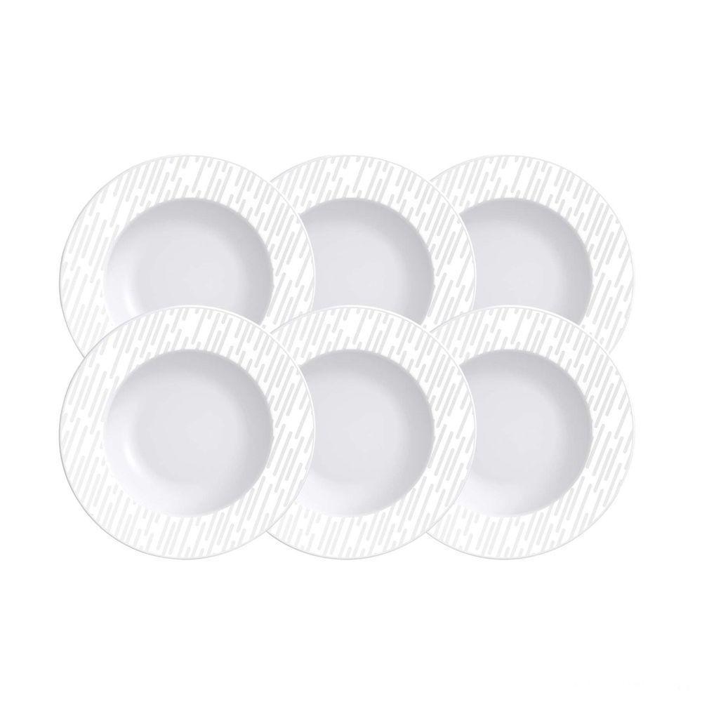 Kit Prato Sobremesa Tramontina Marie Em Porcelana Decorada 21 Cm 06 Peças Tramontina - 1