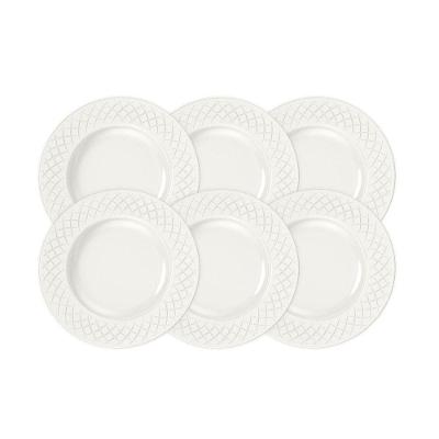 Kit Prato Sobremesa Tramontina Ingrid Em Porcelana Decorada 21 Cm 06 Peças Tramontina