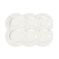 Kit Prato Sobremesa Tramontina Ingrid Em Porcelana Decorada 21 Cm 06 Peças Tramontina - 1