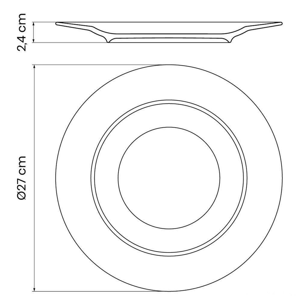 Prato Raso Tramontina Maria Augusta Em Porcelana 27 Cm Tramontina - 7