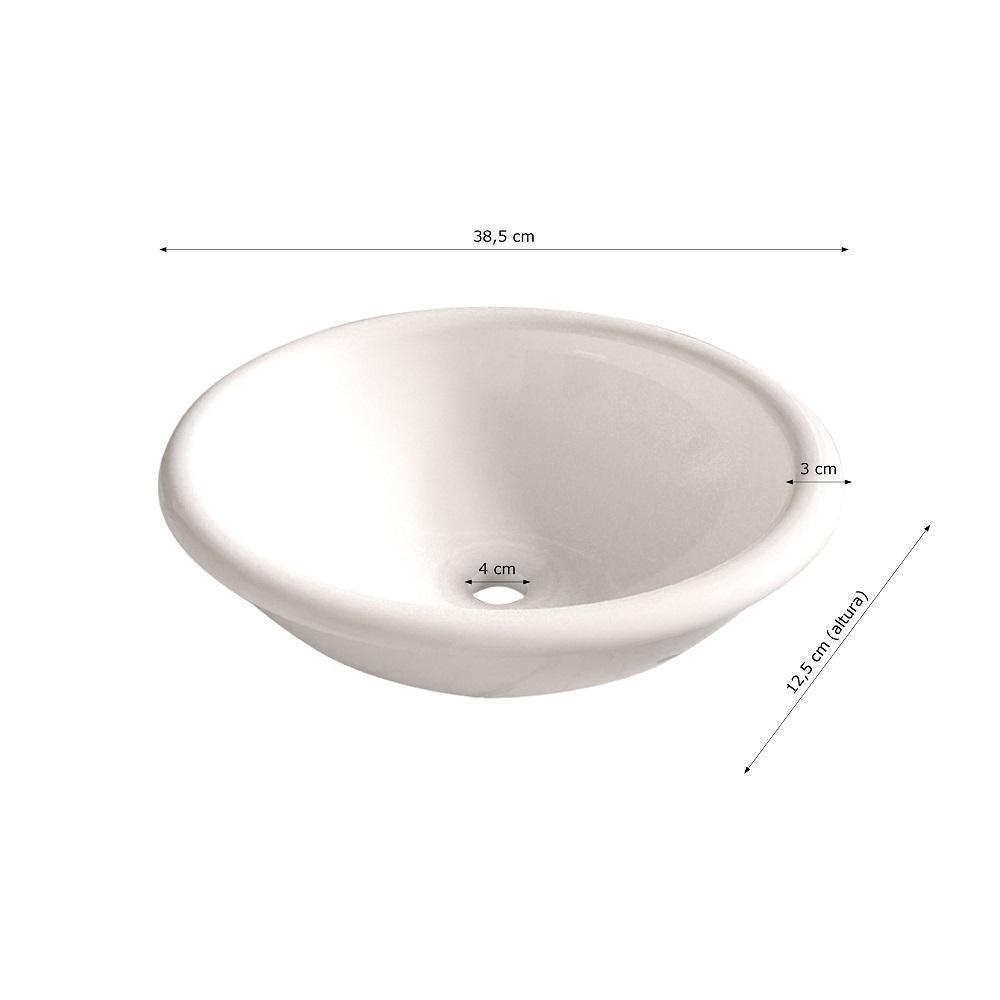 Cuba Sobrepor Lume Com Torneira Inox Curva E Válvula Branco - 3