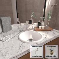 Cuba Sobrepor Lume Com Torneira Inox Curva E Válvula Branco - 1