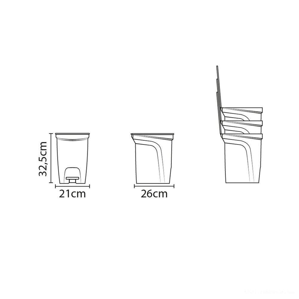 Lixeira Tramontina Compact 10l Em Polipropileno Cinza Com Haste Em Aço Galvanizado Tramontina - 2