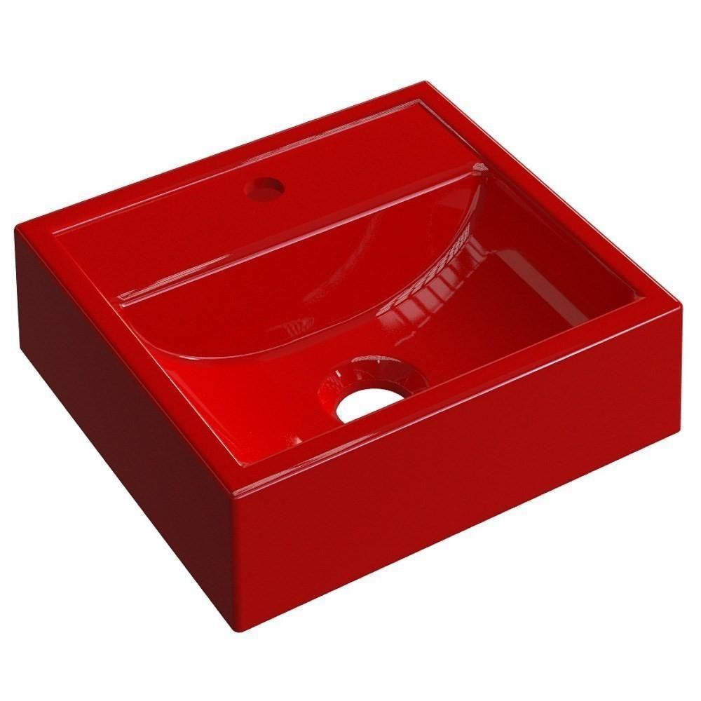 Cuba Pia De Apoio Para Banheiro Quadrada Kuad 32 C08 Vermelho - 1
