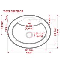 Cuba Pia De Apoio Para Banheiro Oval Ox 43 C08 Azul Turquesa - 3