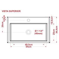 Cuba Pia Semi Encaixe Para Banheiro Retangular 54cm Xrt C08 Verde Acqua - 3