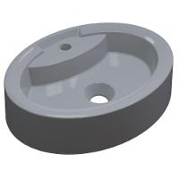 Cuba Pia De Apoio Para Banheiro Oval Ox 43 C08 Cinza - 1