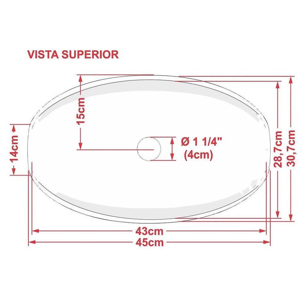Cuba Pia De Apoio Para Banheiro Canoa Luxo 45 C08 Preto - 3