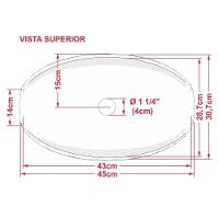 Cuba Pia De Apoio Para Banheiro Canoa Luxo 45 C08 Preto - 3
