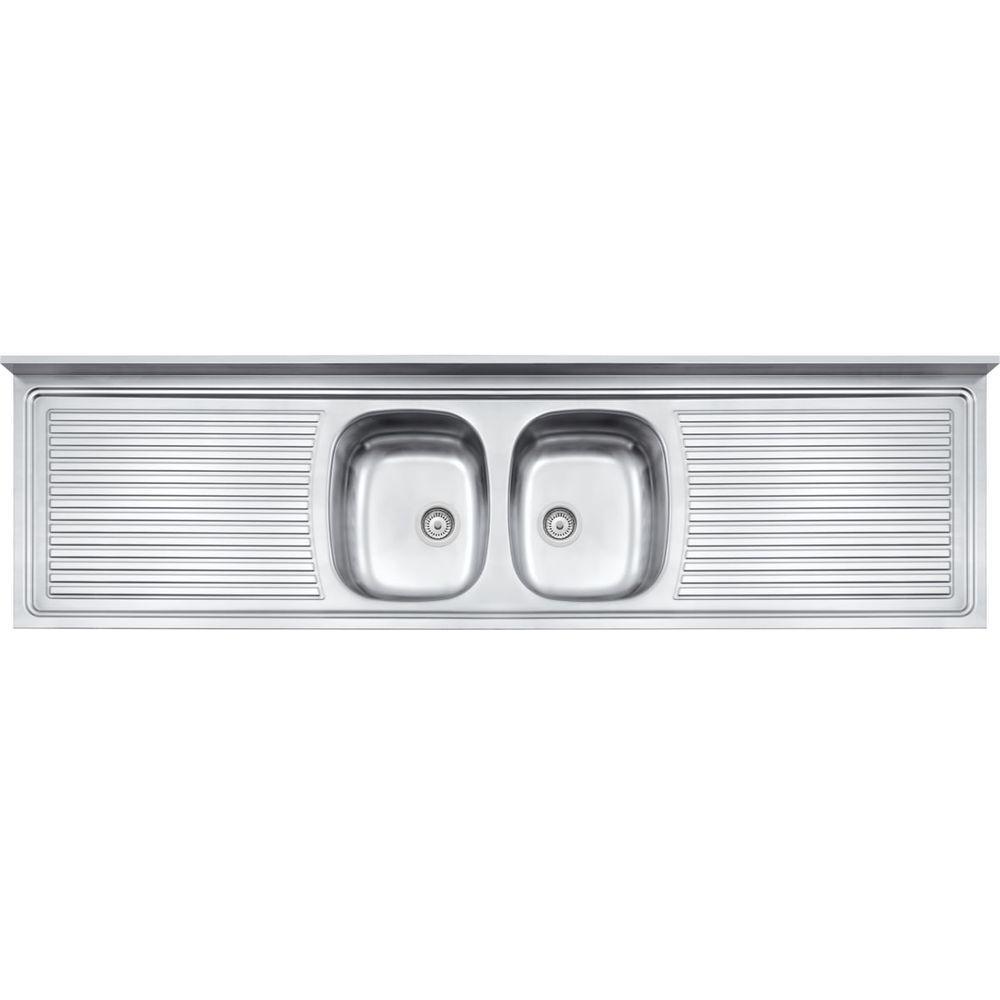 Pia De Apoio Tramontina Ribon 2C 34 Em Aço Inox 200 X 55 Cm - 1