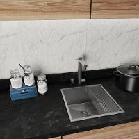 Conj.Cuba 40X40 Cozinha Canal Escorredor 42,5Cm Banheiro - 5