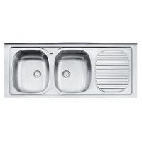 Pia De Apoio Tramontina Stratta 2C 34 Ex 120 X 50 Cm 2 Cubas - 1