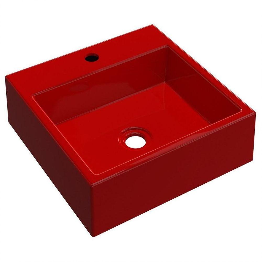 Cuba Pia De Apoio Para Banheiro Quadrada Q355w Vermelho C08 - 1