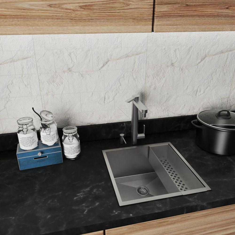 Conj.Cuba 40X40 Cozinha Canal Escorredor 42,5Cm Cozinha - 5