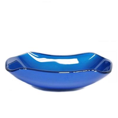 Cuba de Vidro Abaulada 51cm Azul Escuro