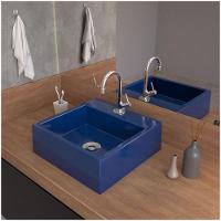 Cuba Pia De Apoio Para Banheiro Quadrada Q355w Azul Escuro C08 - 5