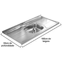 Pia De Cozinha A03 160Cm Com Cuba Inox - 3