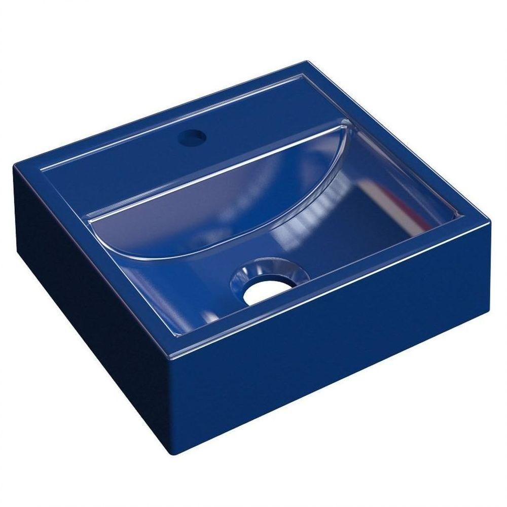 Cuba Pia De Apoio Para Banheiro Quadrada Kuad 32 C08 Azul Escuro - 1
