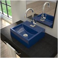 Cuba Pia De Apoio Para Banheiro Quadrada Kuad 32 C08 Azul Escuro - 4