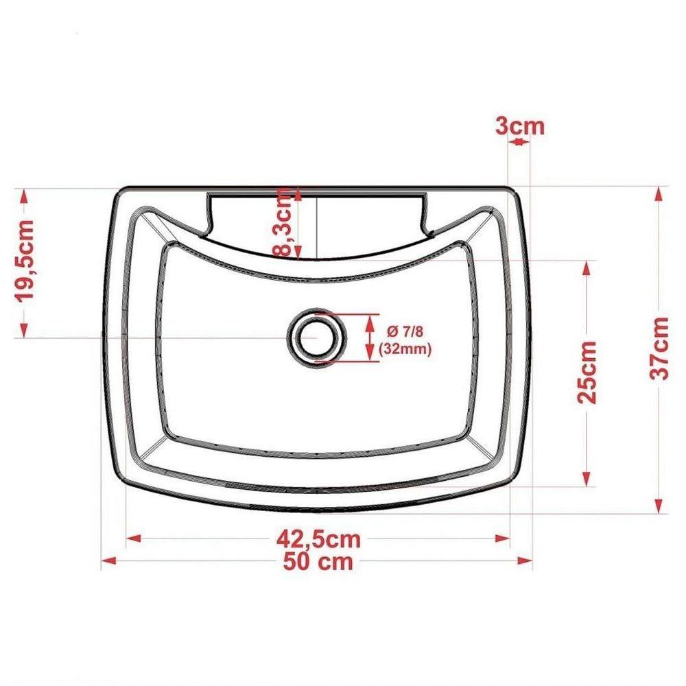 Cuba Pia De Apoio Para Banheiro Retangular Aria Rt50 Verde Acqua C08 - 6