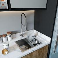 Combo Cuba 50X40 Inox Canal Calha Escorredor C/Válvula - 10